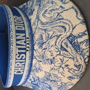 Authentic Christian Dior Toile de Jouy Sauvage Visor Blue